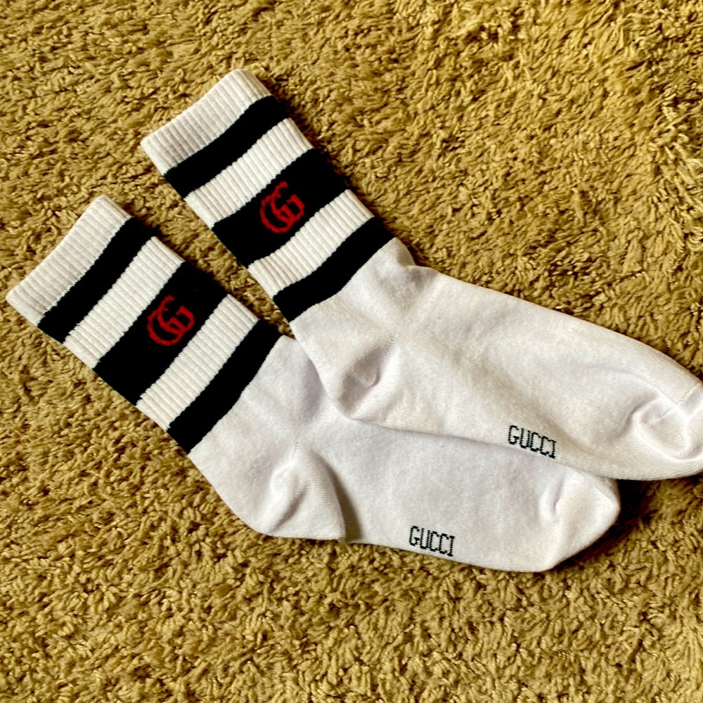 Gucci green and white socks- NEW without tags